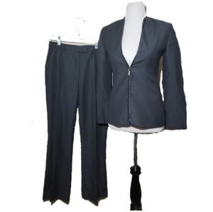 Prada womens creased leg gray pants suit sz 6